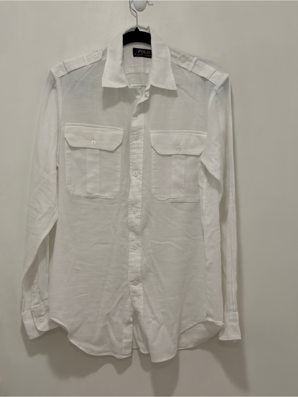 Polo by Ralph Lauren White Button-Up Utility Shirt.